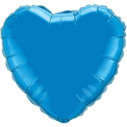 Qualatex 18" Sapphire Blue Plain Heart Foil Balloon