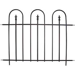 None Triple Arch Finial Fence Section Black