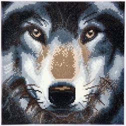 Crystal Art Kits Canvas 30x30cm Wolf Framed Art