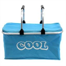 Geezy (Blue) 35 L Insulated Folding Picnic Camping Shopping Bag Cooler Cool Basket Box Hamper