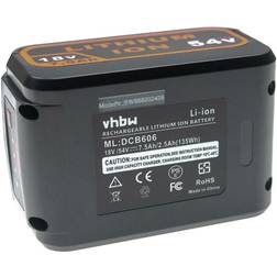 VHBW Battery compatible with DeWalt DCD985M2, DCD995, DCF620, DCF880, DCF880C1-JP Electric Power Tools (7500 mAh, Li-Ion, 18 v 54 v)