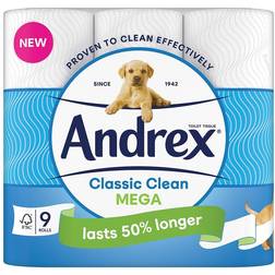 Andrex Classic Clean Toilet Tissue Mega Roll 9-pack