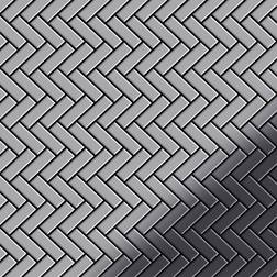 Alloy - Mosaic tile massiv metal Stainless Steel marine 1.6mm thick Herringbone-S-S-MM
