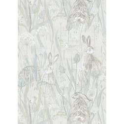 Sanderson Dune Hares Wallpaper 216518 in Mist Pebble Grey