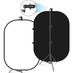 Neewer Chromakey Collapsible Backdrop with Support Stand Black/White, 59 x 79" 10096889