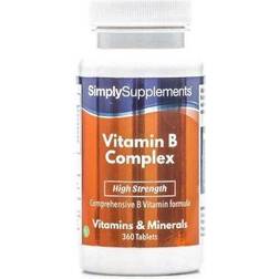 Simply Supplements Vitamin B Complex Tablets High Strength Premium Formulation All Vitamins, including Biotin