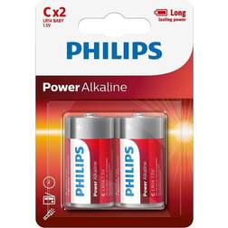 Philips Power Alkaline Battery LR14 C Cell X2