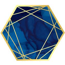Papptallrikar Geometrisk Marinblå