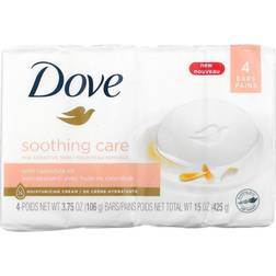 Dove Soothing Care Soap Bar, 4 Bars, 3.75
