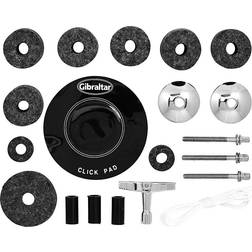 Gibraltar Accessory Drum Set Drummers Tech Kit bass drum click pad, clamp screw, clamp screw washer for cymbals, cymbal tilter sleeve, felts