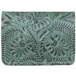 American West Ladies Small Tri-Fold Wallet - Marine Turquoise - 5" 3.75"