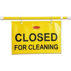Rubbermaid Commercial Products RCP9S1500YW Safety Sign- in.Closed for Cleaningin.- Extends