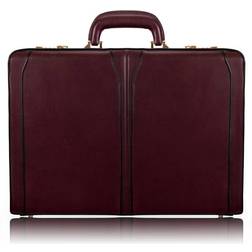 McKlein USA 80456 3.5 in. Lawson Leather Attach Briefcase, Burgundy V Series