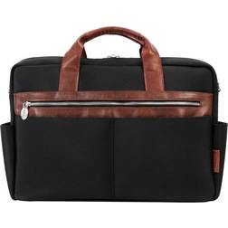 McKlein USA 79105 17 in. U Series Southport Nylon Two-Tone Dual-Compartment Laptop & Tablet Briefcase, Black