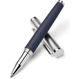 Aspinal of London Rhodium-Plated Brass Navy Blue Rollerball Pen