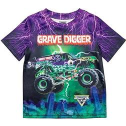 Monster Jam Grave Digger Little Boys Graphic T-Shirt Purple/Green 6