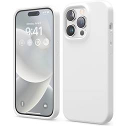 Elago iPhone 14 Pro Liquid Silicone Case Full Body Protective Cover Shockproof Slim Phone Case Anti-Scratch 6.1 inch (White)