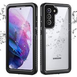 Samsung Galaxy S21 FE 5G Waterproof Case with Built-in Screen Protector Dustproof Shockproof Drop Proof Phone Case, Rugged Full Body Underwater Protective Cover for Samsung Galaxy S21 FE 5G 6.4" Black