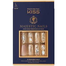 Kiss Majestic Nails My Crown 30 Reusable Long Coffin Shape Jeweled Nails