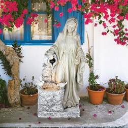 Design Toscano SH2002 The Virgin of Lourdes Healing Waters Fountain Antique Stone