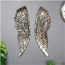 Melody Maison Large Silver Angel Wings Wall Decor