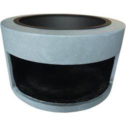 Ivyline Firebowl and Round Console Steel/Fibreclay H32 x D58 cm Cement