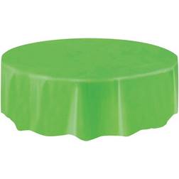 Unique Party 50037 Round Lime Green Plastic Tablecloth, 7ft