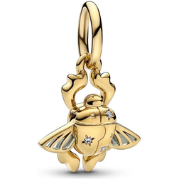 Pandora Disney Aladdin Scarab Beetle Dangle Charm - Gold/Transparent