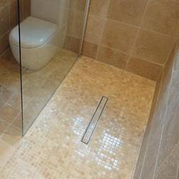 Purus 600mm Tile Grate Wetroom Kit 1400x920mm with Low Outlet Drainage Channel and Tanking Kit