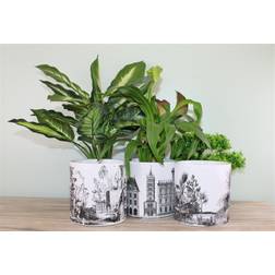Geko Set of 3 Monochrome Ceramic Small Planters