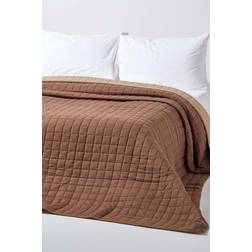 Homescapes Chocolate & Mink Bedspread Brown