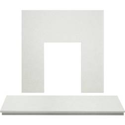 Adam Marble Back Panel & Hearth in White, 48 Inch