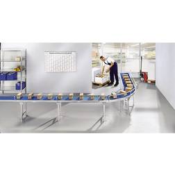 Gura Small roller conveyor, aluminium frame with plastic rollers, track width 400 mm, axle spacing 25 mm, length 1 m