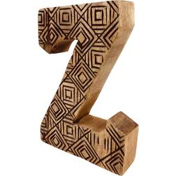 Geko Hand Carved Wooden Geometric Letter Z