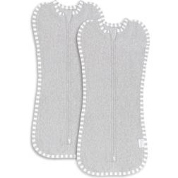Comfy Cubs Swaddle Blanket Baby Girl Boy Easy Zipper Wrap 2 Pack Newborn Infant Sleep Sack (Small 0-3 Months, Grey)
