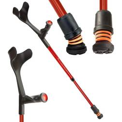 Flexyfoot Comfort Grip Open Cuff Crutch Orange Left