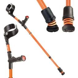 Flexyfoot Comfort Grip Double Adjustable Crutch Orange Right