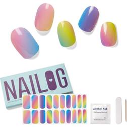 NAILOG Semi Cured Gel Nail Strips Long Polish Stickers Long Lasting Soft Gel