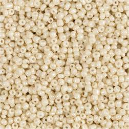 Creativ Company Rocaille Seed Beads, D 1,7 mm, size 15/0 hole size 0,5-0,8 mm, off white, 25 g/ 1 pack