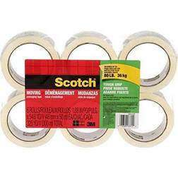 Scotch Tough Grip Moving Packaging Tape, 1.88" X 54.6 Yds, 6 Rolls/Pk