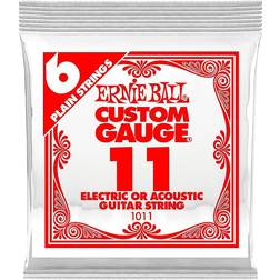 Ernie Ball Acoustic & Electric Guitar Single String Custom Gauge 11 1011 Plain Steel End .011