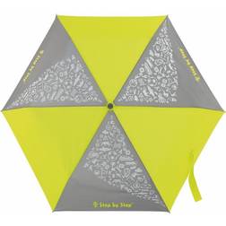 Step by Step Paraply, Magic Rain Effect, Doppler för barn, inklusive färgförändring, väska och handögla, för klass 1:a till 4:e, Neongul – gul, Einheitsgröße