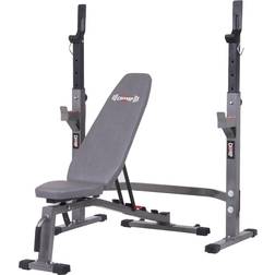 Body Flex Sports Adjustable Olympic Floor-mount Weight Bench in Gray PRO3900