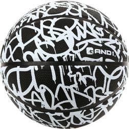 AND1 Chaos Rubber Basketball: Game Ready, Office Regulation Size (29.5) Streetball, Made for Indoor/Outdoor Basketball Games- Graffiti Series (Black