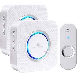 Mydome Arctic Square II Wireless Doorbell And Chime Kit With 2 Plug-In Receivers