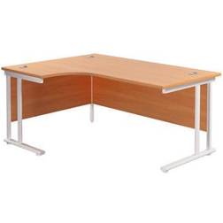 Jemini Left Hand Cantilever Desk 1800x1200x730mm BeechWhite Writing Desk
