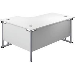 Jemini Right Hand Cantilever Desk 1800x1200x730mm White/Silver KF807858 Writing Desk