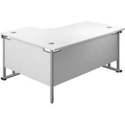 Jemini Right Hand Cantilever Desk 1600x1200x730mm White/Silver KF807612 Writing Desk