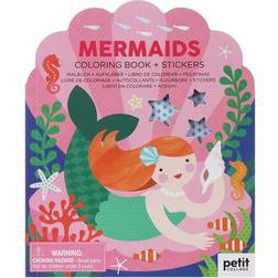 Petit Collage Colouring Book With Mermaid Stickers