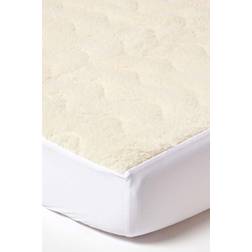 Homescapes Quilted Fleece Mattress Cover Beige (190x120cm)